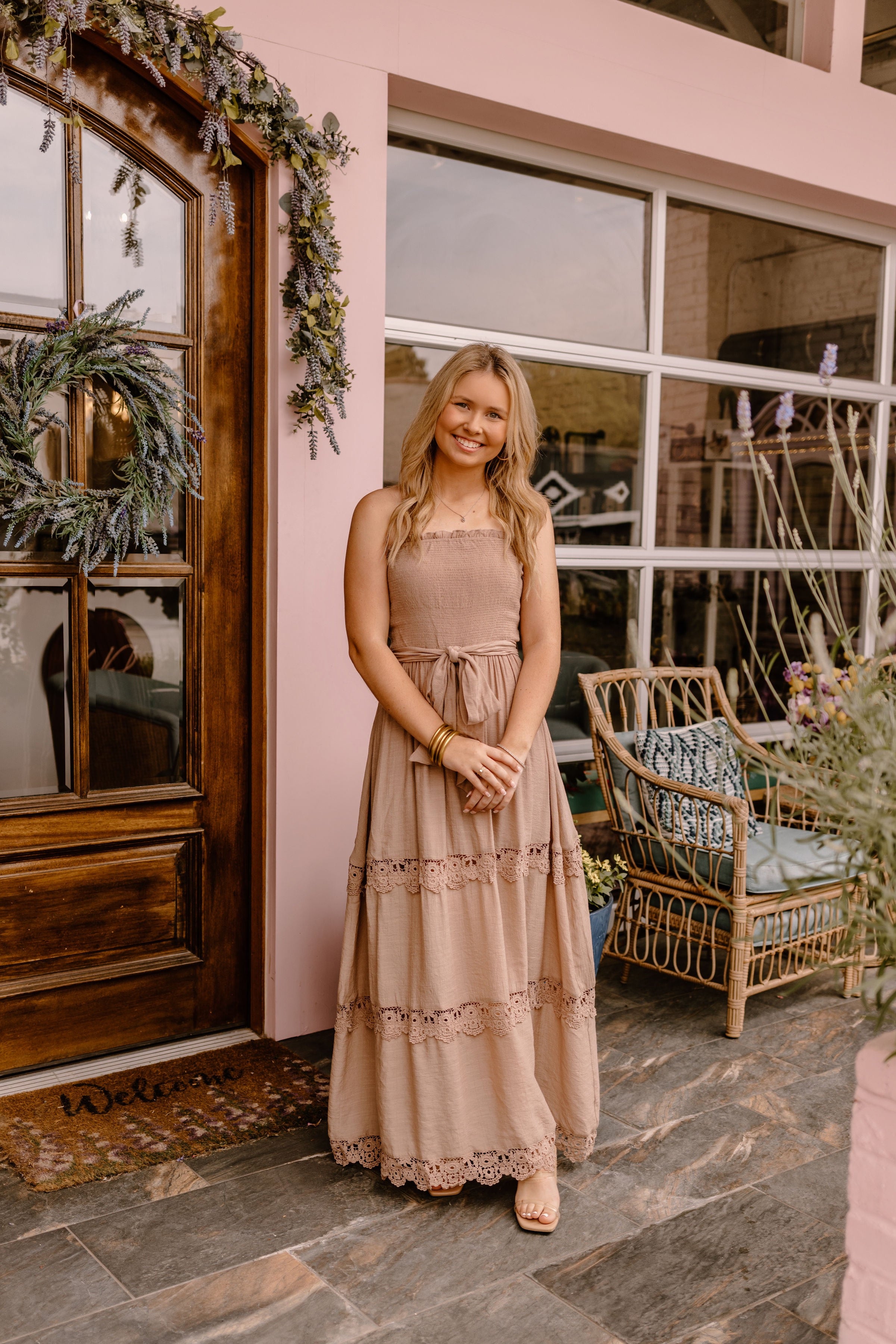 Taupe Strapless Dresses