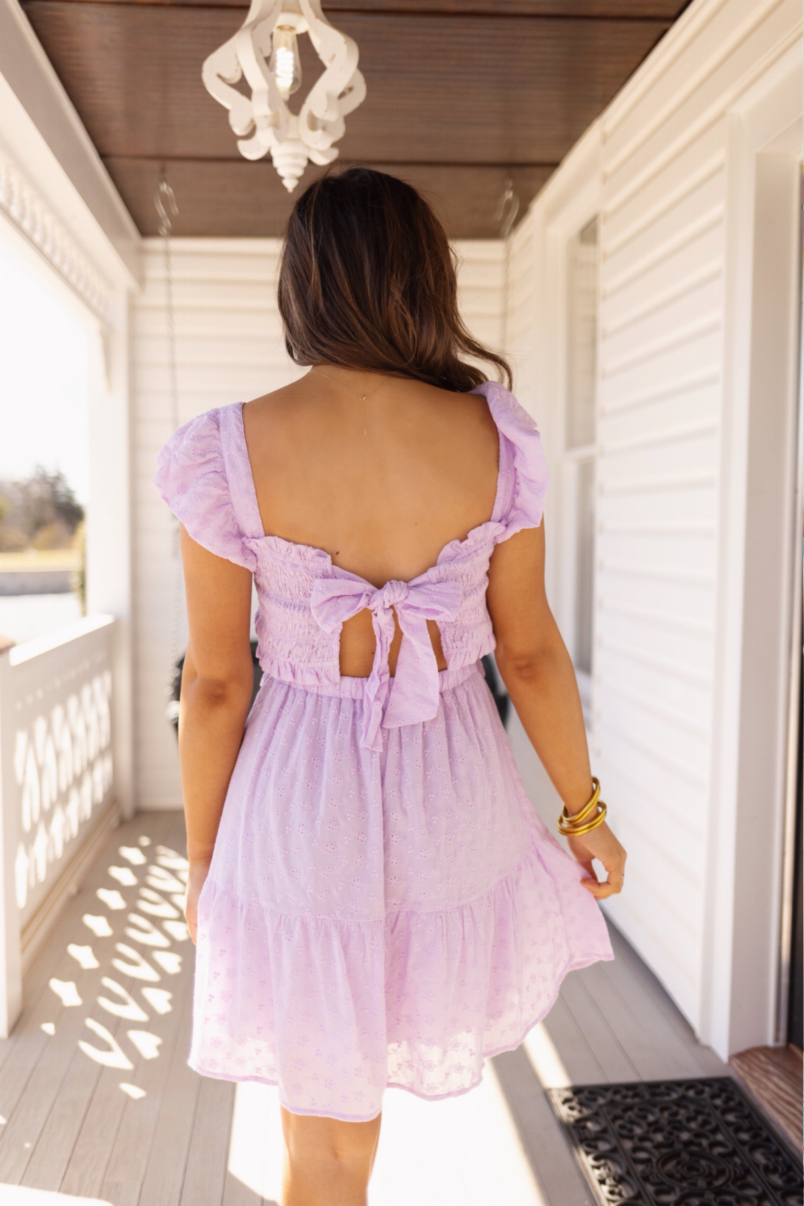 Peach Eyelet Dress
